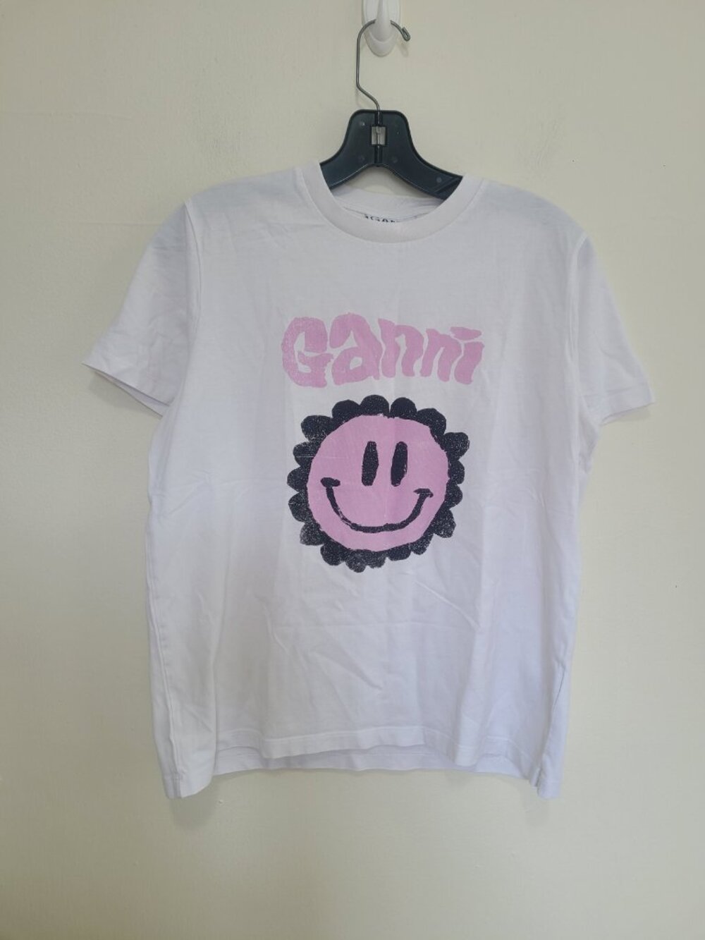 GANNI T-shirt Smiley Face Top White size S